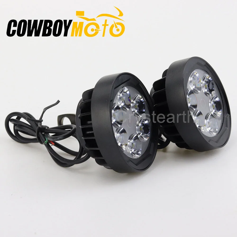 Universal Motorcycle Motocross LED Headlight Mirror Mount Driving Fog Spot Light For Pot Dirt Bike Honda Yamaha Suzuki Kawasaki |