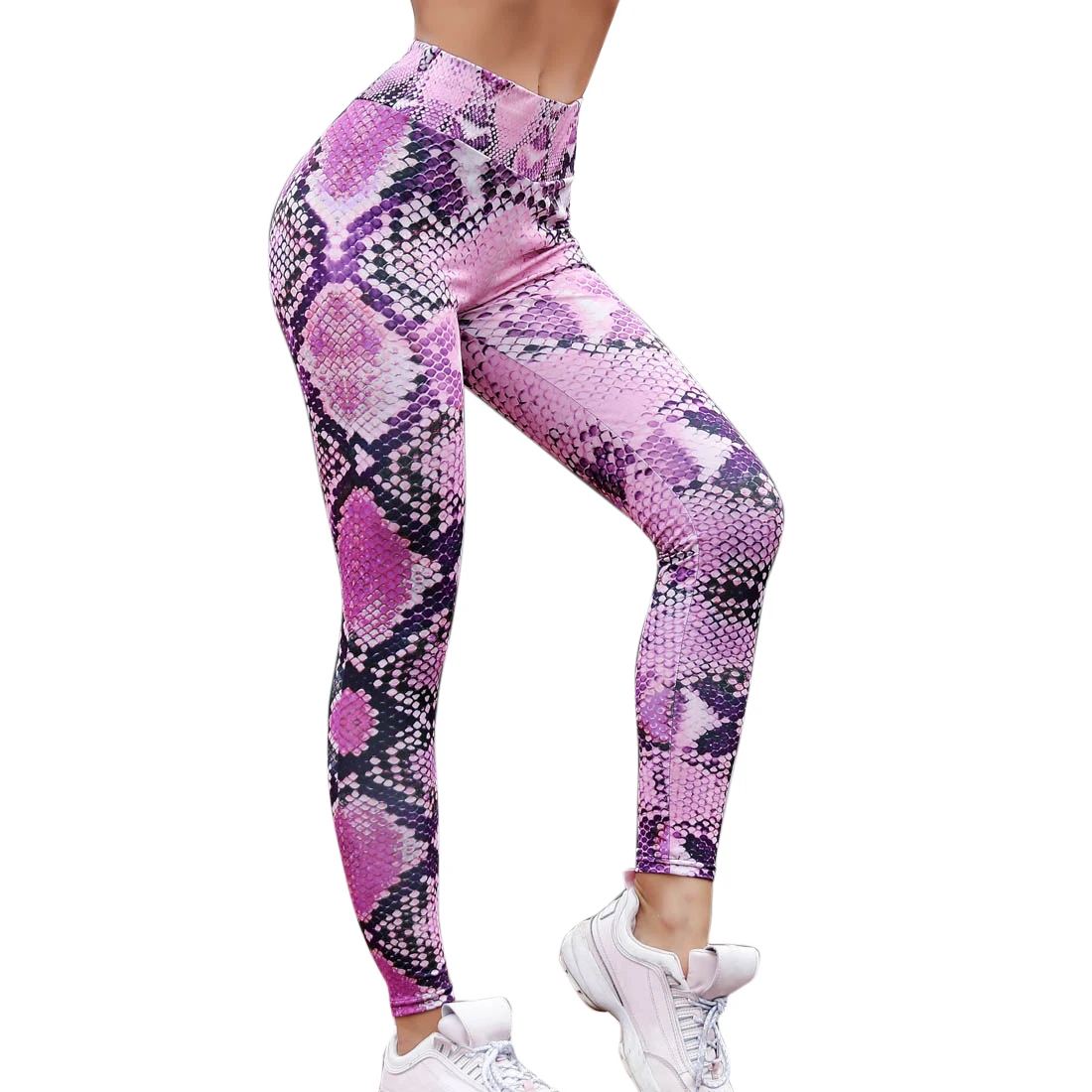 color 4 CALOFE женские леггинсы для фитнеса с эффектом пуш-ап, леггинсы для тренировок с высокой талией, модные женские леггинсы со змеиным принтом размера плюс, 7 цветов - Цвет: color 4