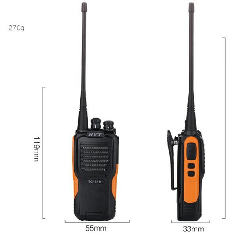 Оригинальная HYT TC-610 VHF 136-174 МГц деловая двухсторонняя радиостанция 16 каналов 5 Вт