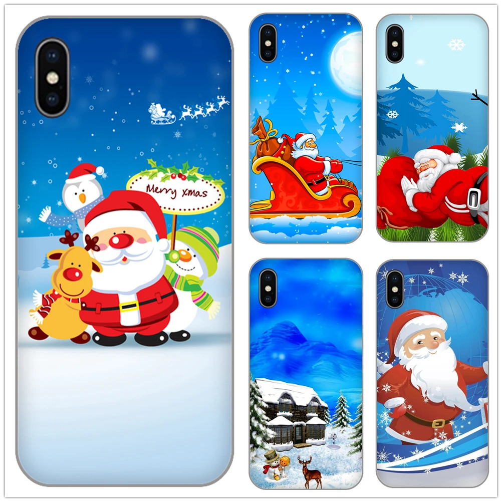 Замок Санта Клаус Рождество перевозки деревянный дом чехол для телефона iPhone4 5S 5C