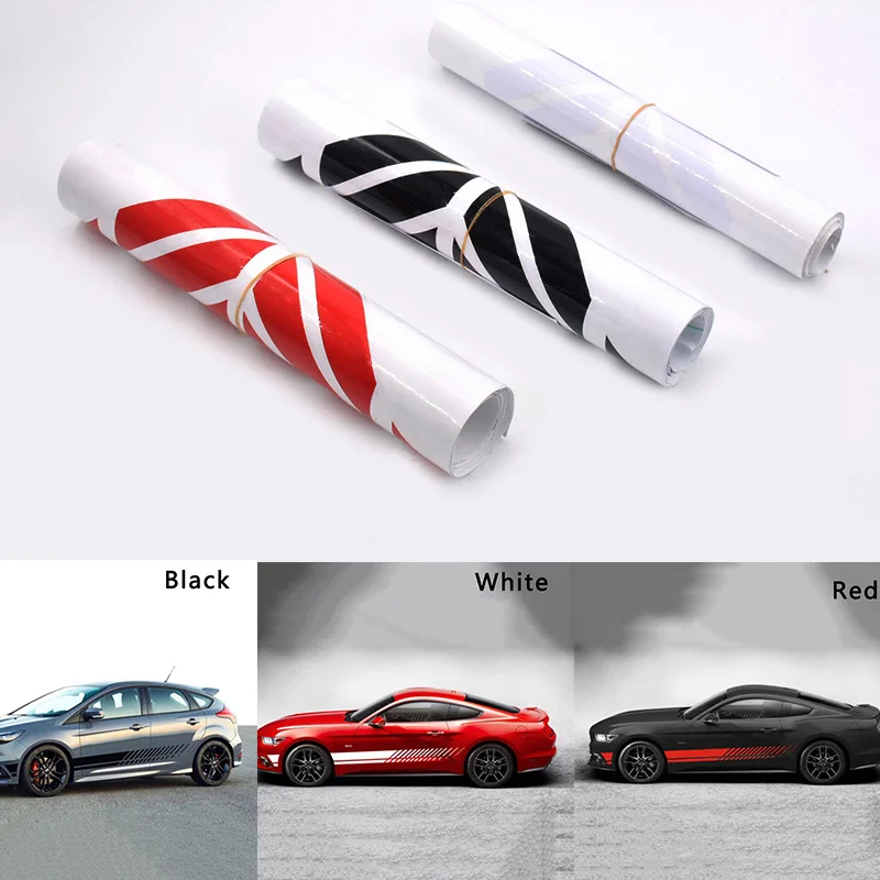 

2pcs Tuning Car stickers Sports Racing Stripe Graphic Stickers Waterproof Self-adhesive Auto Body Side Door Vinyl Decal Styling