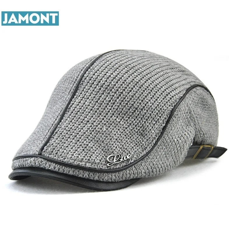 Осенне зимний вязаный крючком берет JAMONT для мужчин и женщин утепленная шерстяная