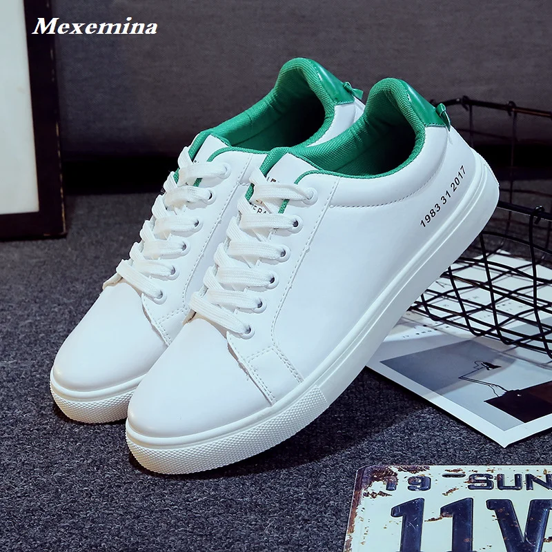 Mexemina 2018 New Men's Leather Casual Shoes Spring Summer Fashion White Sneakers Breathable Men Soft | Обувь