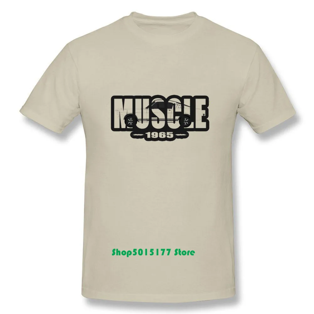 New Cool T Shirts 1965 Ford Mustang Car Men Cotton Short Sleeve sleeve Male Shirt | Мужская одежда