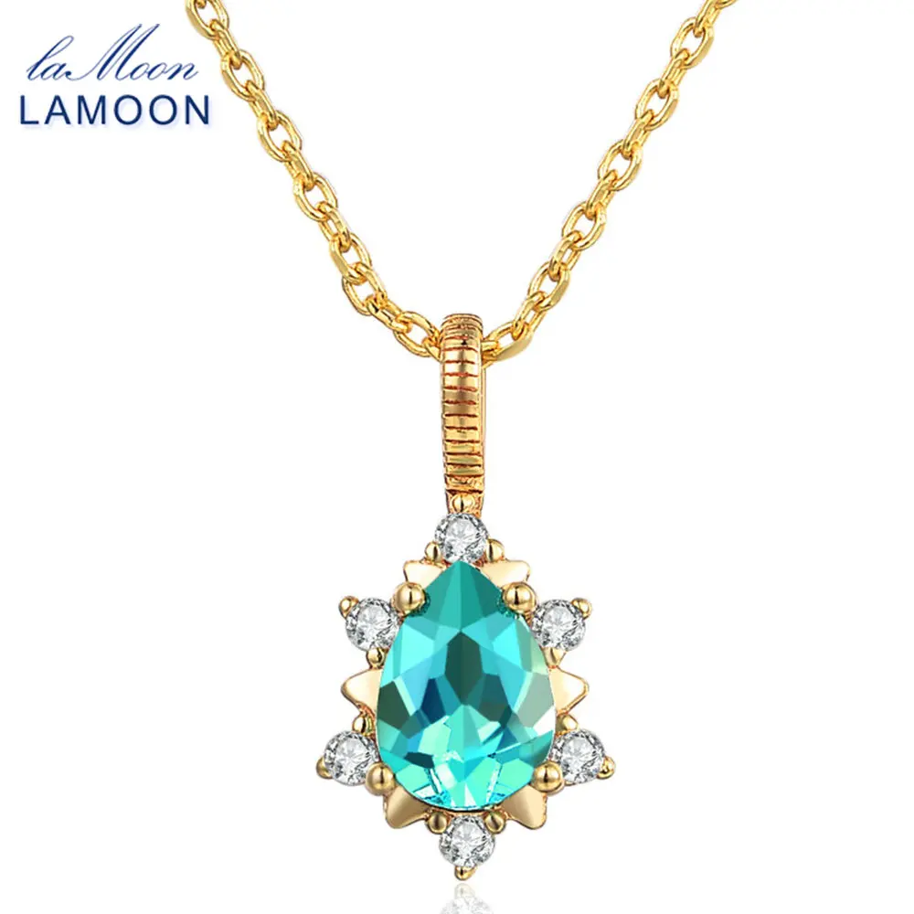 

Женский кулон с желтым золотом lapion, ювелирное изделие из стерлингового серебра 925 пробы, 1 карат, 14 карат, LMNI023