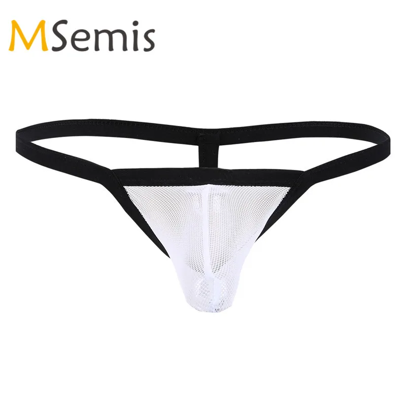 MSemis Мужское нижнее белье прозрачные сетчатые трусики для мужчин Gay Jockstrap Perspective