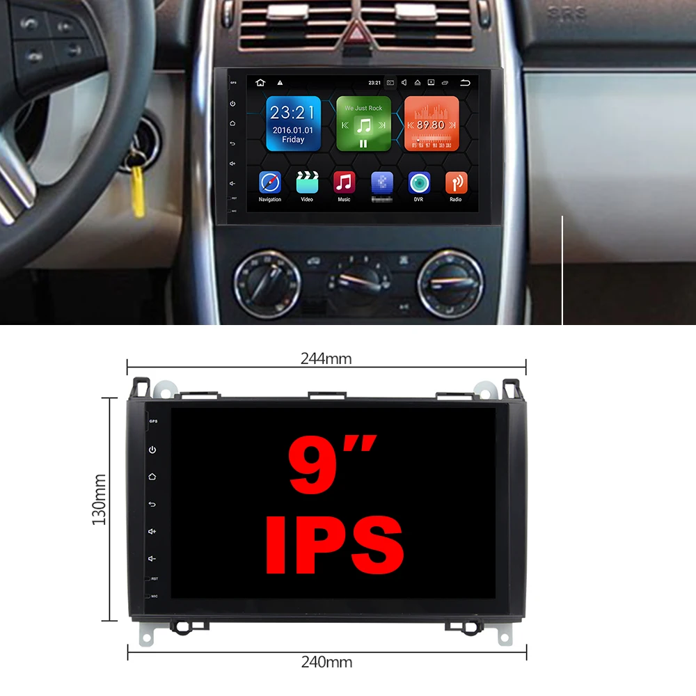 Автомобильный DVD-плеер Eunavi 2 Din Android 9 0 8 ядер для Benz Sprinter Vito W169 W245 W469 W639 B200 радио GPS Wi-Fi