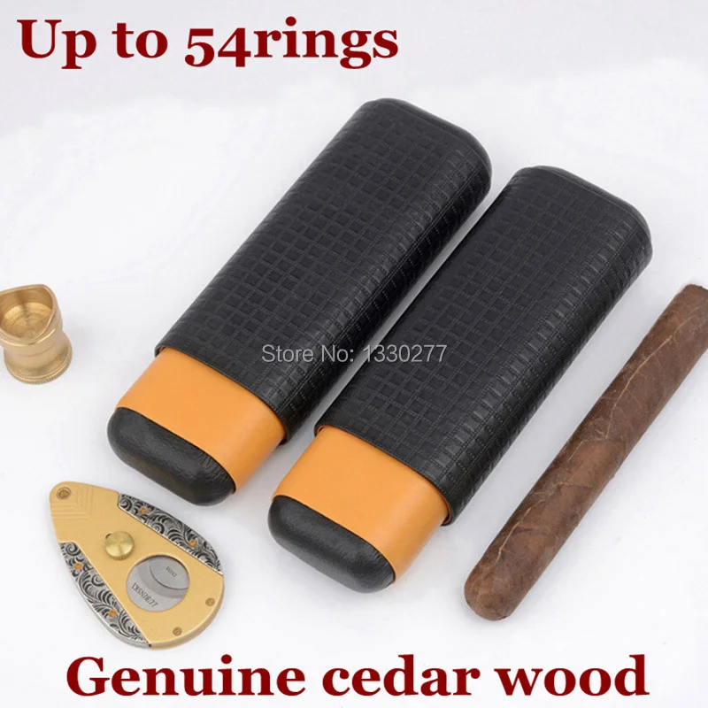 54R no logo Пакет скидка путешествие на выходные держатель для сигары Cohiba Cedar Wood 2/3 трубки держатель для сигары Fit 54 кольца+ 63 кольца сигары - Цвет: 54R no logo
