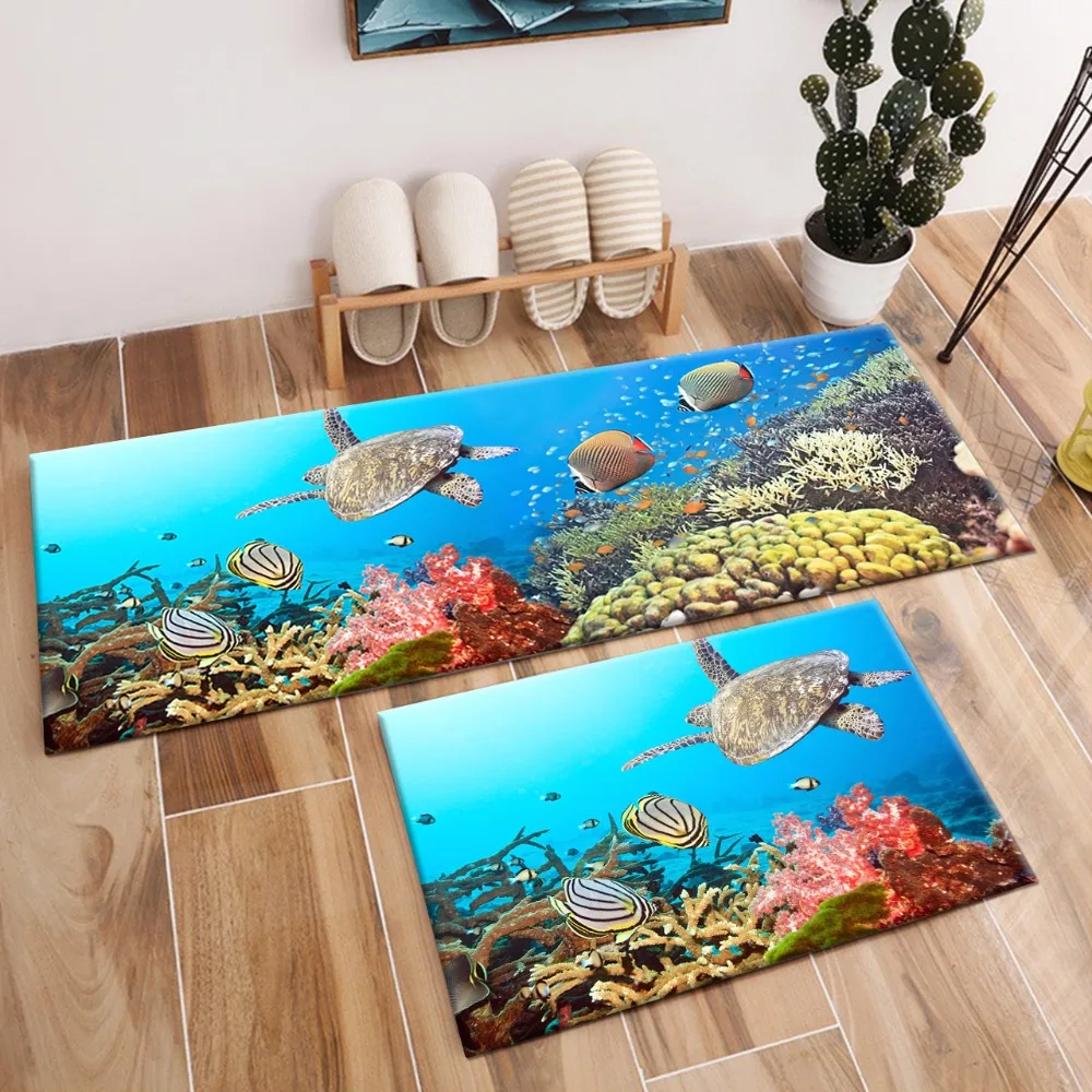 Butterflyfish & Turtle Rugs и подводные ковры для детей Детская домашняя подушка гостиной
