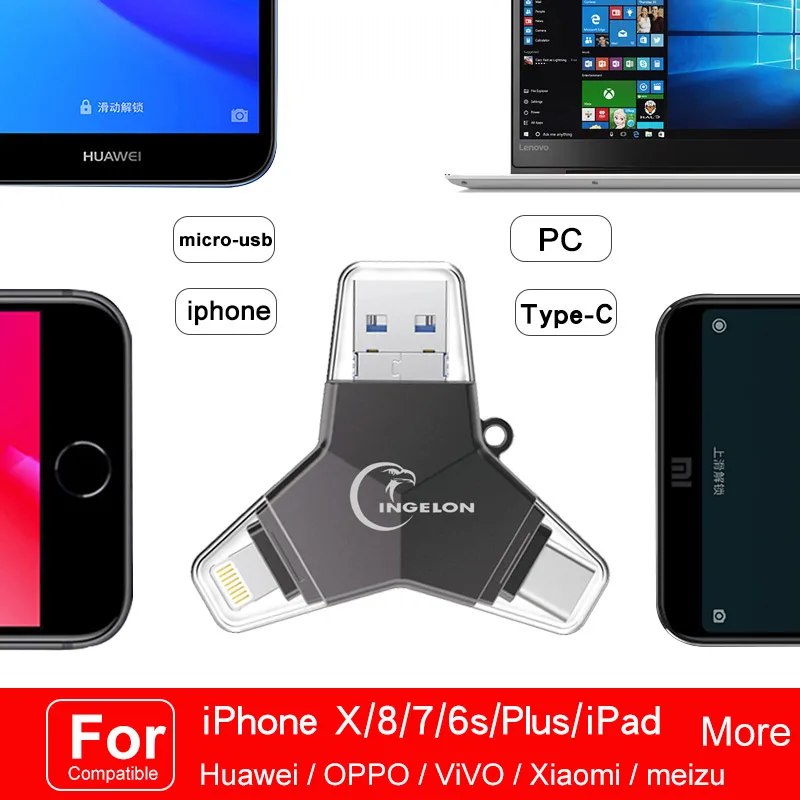 Металлический usb флеш накопитель Ingelon черный c Флешка 32 Гб 64 128 ГБ DJ музыка