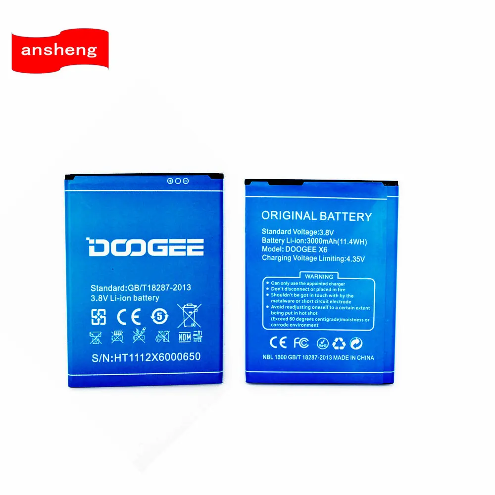 Высококачественный аккумулятор X6 3000 мАч для сотового телефона Doogee Pro