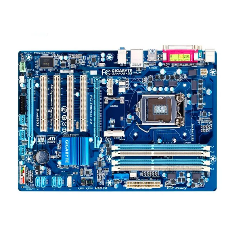 Материнская плата B75 1155 DDR3 б/у оригинальная для Gigabyte LGA1155 всех типов твердотельных