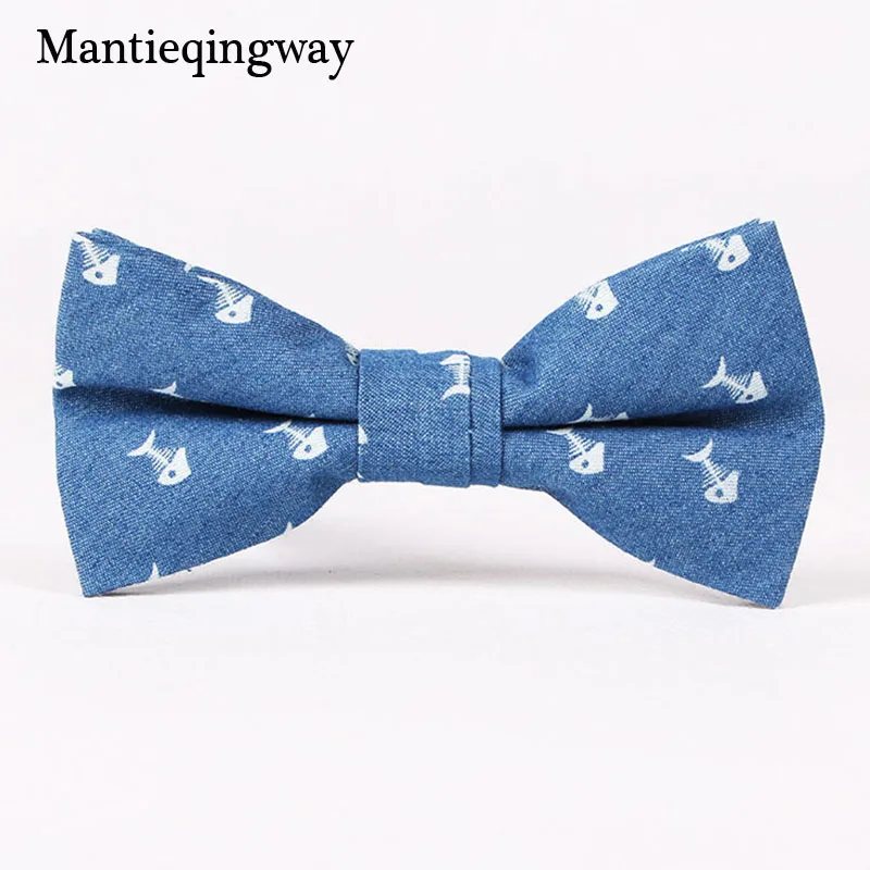 Mantieqingway галстук с принтом модный синий череп галстук-бабочка для деловые