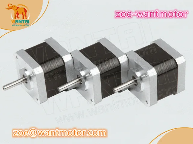 Горячая Распродажа! 3 шт. Nema 17 wantai stepper motor 42BYGHW609 4000g.cm 1.7A CE ROHS ISO Robot 3D Makebot Reprap Printer |