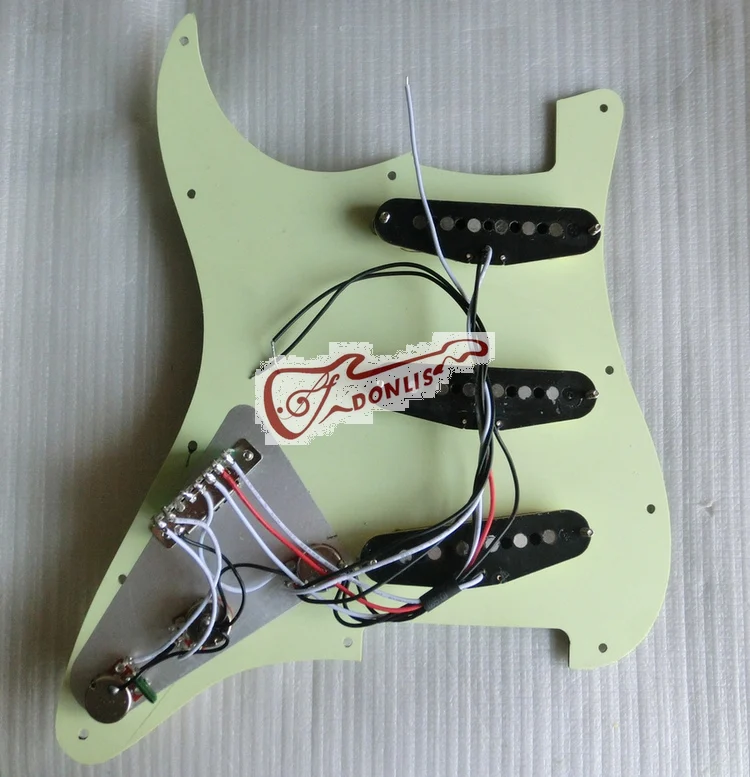 Donlis prewired Гитара pickguard Проводная Alnico Гитара pickguard мятный зеленый SSS загруженная Гитара pickguard сборка