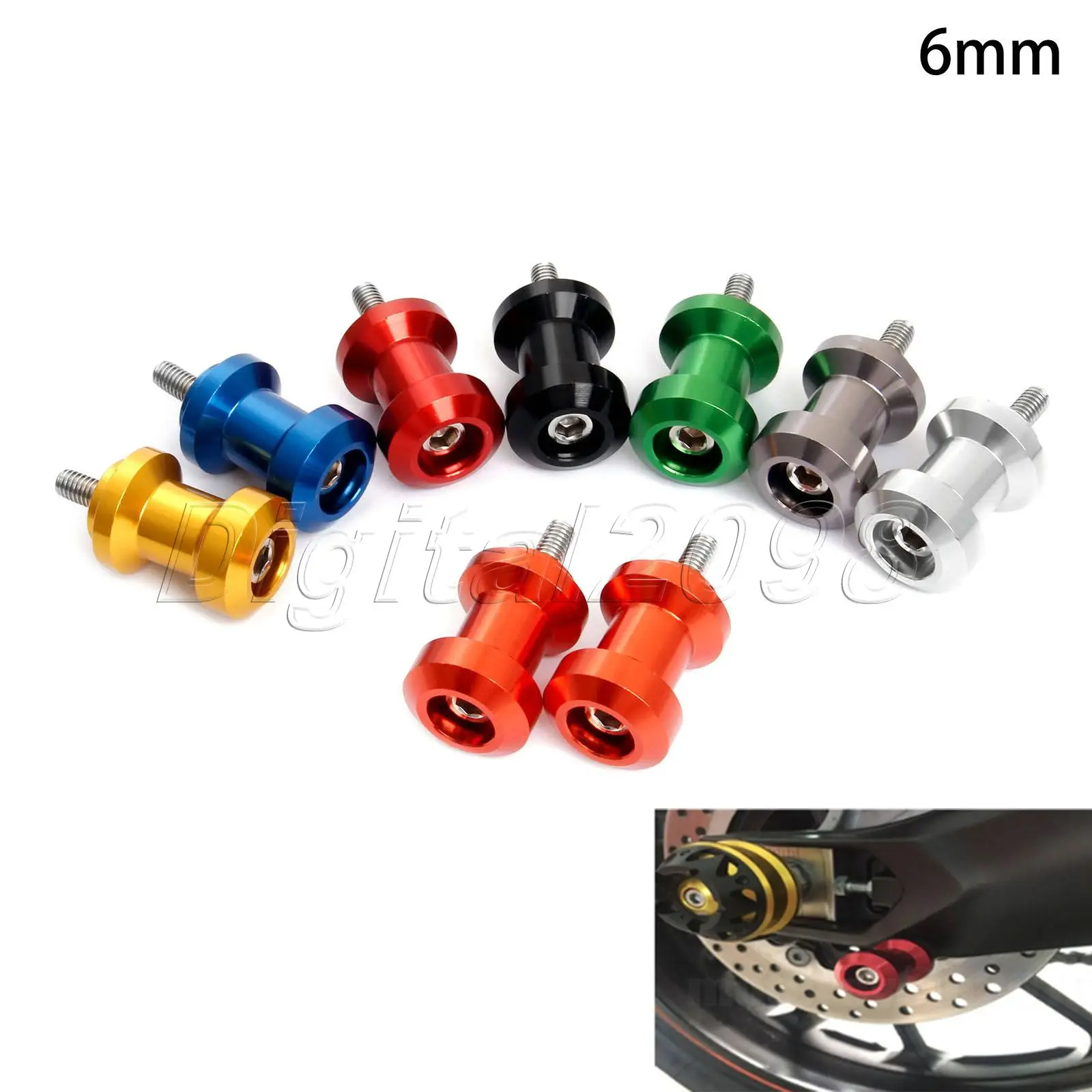 Yetaha 6 мм МОТОЦИКЛ маятник Катушки слайдеры CNC алюминий для Yamaha YZF R1 R6 FZ1 FZ6 Aprilia RSV 1000