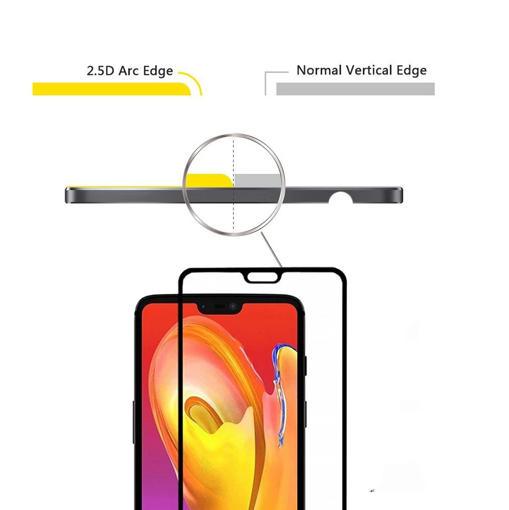 Для Oneplus 6 A6000 полное покрытие 0 3 мм 2.5D Закаленное стекло Защита экрана от царапин