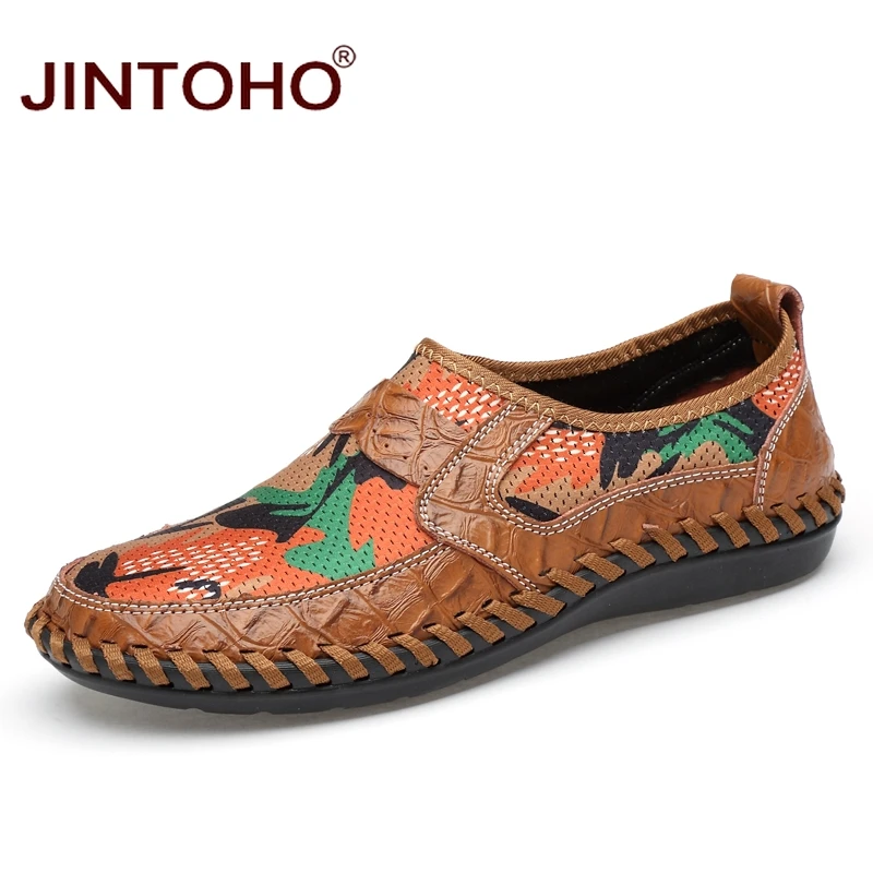 Туфли JINTOHO Мужские дышащие Повседневная модная обувь без застежки брендовые