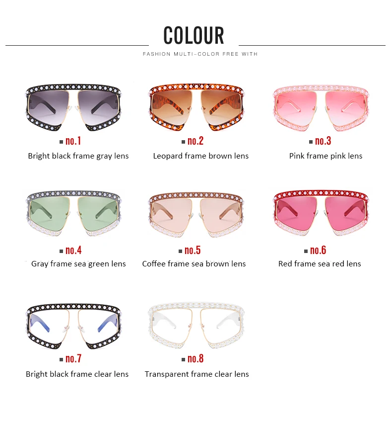 LEIDISEN, женские Роскошные жемчужные солнцезащитные очки с большой оправой, женские, новинка, брендовые, с заклепками, солнцезащитные очки, для девушек, модные, оттенки, унисекс, Oculos