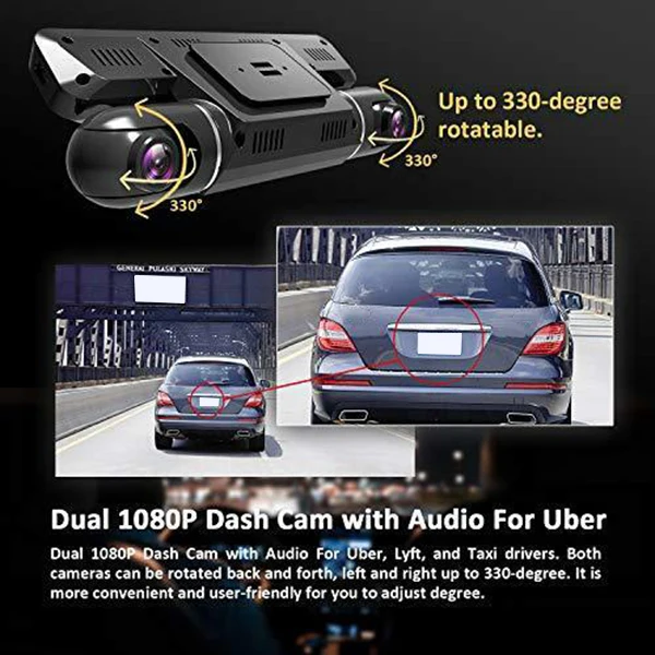 P28 Dash Cam с Wifi Dual 1920X1080P фронтальная и каютная камера