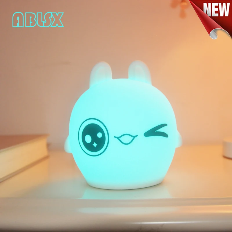 Озорной Feifei кролик ночник для детей 3D животное рядом лампа ребенок Usb Питание от