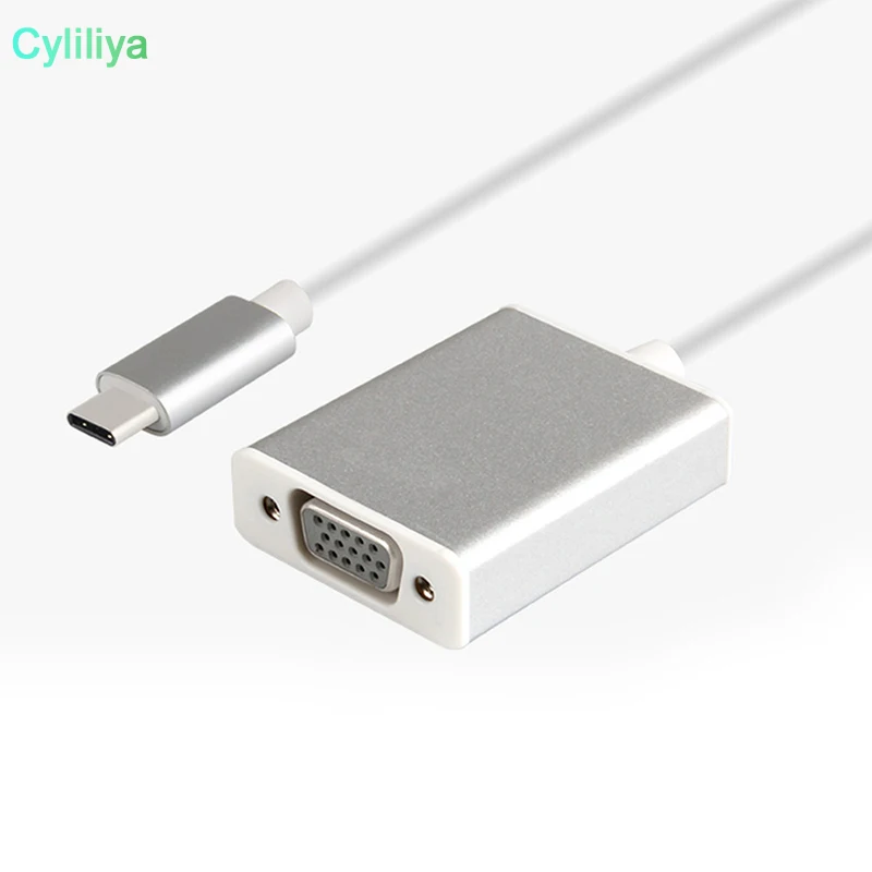 30 шт. USB 3 1 TYPE C к VGA 1080P HDTV адаптер для нового Macbook air 12 "Google Chromebook Pixel|Кабели VGA| |