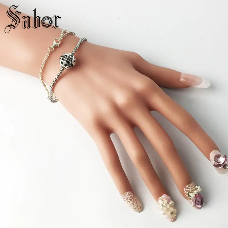 Черный шарик с бусинами thomas DIY ювелирные изделия серебряного цвета модный