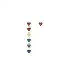 Женские асимметричные серьги MeiBaPJ, длинные висячие серьги из настоящего серебра 925 пробы с разноцветными радужными сердечками, изящные вечерние ювелирные украшения
