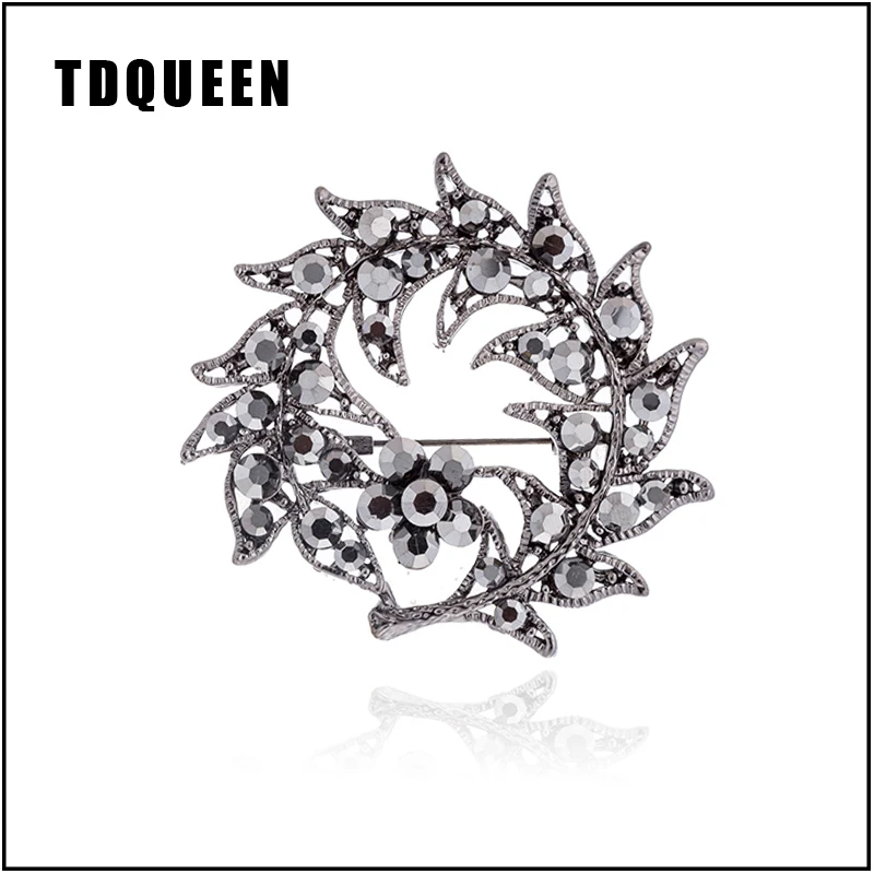 TDQUEEN пистолет черный для женщин Броши очень большие стразы костюм шарф хиджаб