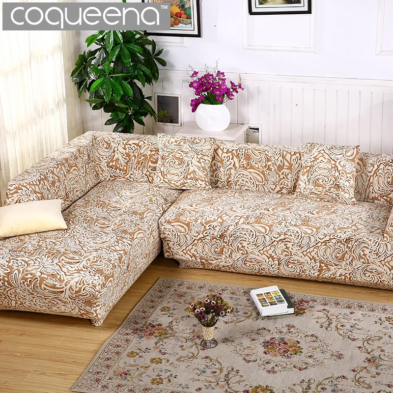 

2 шт, Coqueena™ чехол на угловой диван универсальный натяжной чехол для мебели