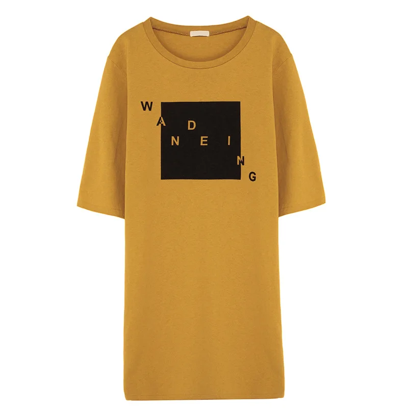 New Fashion Summer Short-sleeve tops Long T-shirt women's Casual style Loose O-neck Patchwork Basic bottom Pullover girl female | Женская