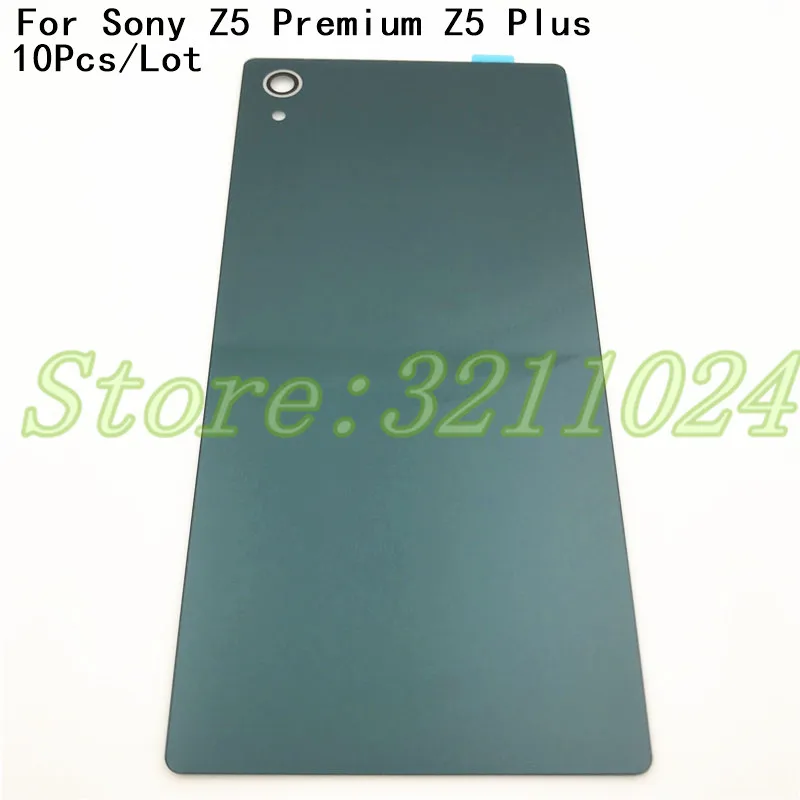 

10 шт./лот для Sony Xperia Z5 Premium Z5 Plus E6883 Задняя стеклянная крышка батарейного отсека задняя крышка запасная часть + логотип