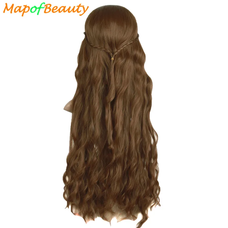 MapofBeauty длинный кудрявый хвост волосы коричневый парик для косплея Женский