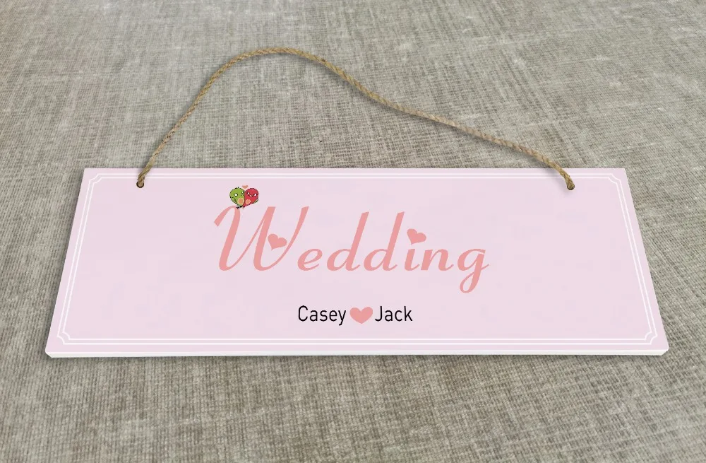 

Personalized Outdoor Wedding Reception & Ceremony Decoration Directional Signs wedding sign board Pink kissing bird SB006H