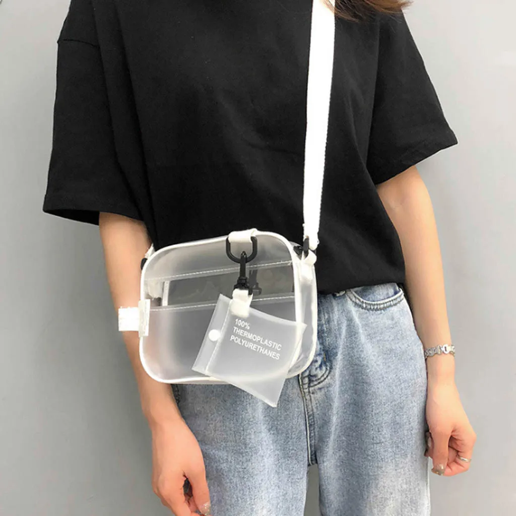

OCARDIAN Handbags Women Bag-2019 New Lady Transparent Bag Pack Fashion Solid Color Jelly Package Diagonal Package A2