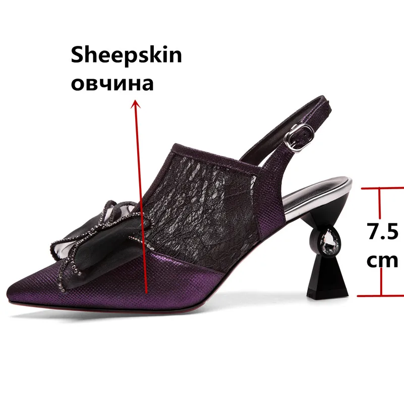 Женские винтажные босоножки COVIBESCO элегантные туфли лодочки с острым носком из