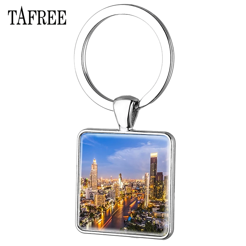 TAFREE The Mei Nan река квадратная цепочка для ключей новые посеребренные брелоки модные