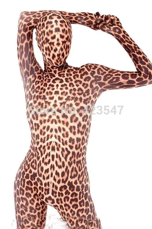 Леопард лайкра Zentai полный тело комбинезон сексуальный костюм Хэллоуин вечерние спандекс боди