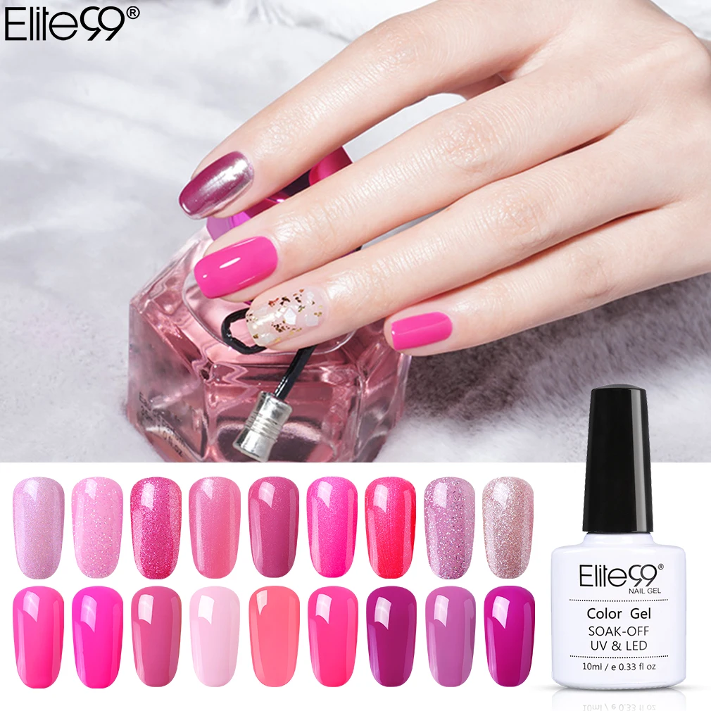 Гель лак для ногтей Elite99 10 мл серия Magenta Color отмачиваемый долговечный УФ гель