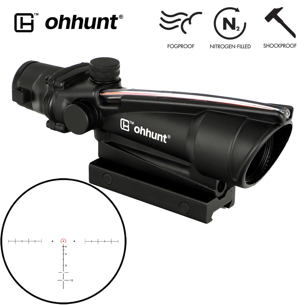 Ohhunt 5x35 ACOG Стиль охотничьи прицелы Красное или зеленое стекло с гравировкой сетка