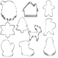 10pcs cookie tools cutter mould biscuit press icing set stamp mold dessert tools christmas kitchen gadgets wholesale lot