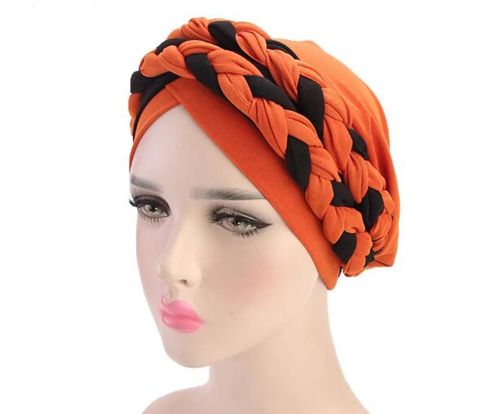 Богемный Национальный Твист коса Skullies Beanies весна осень бренд тюрбан шапки для женщин модная шапочка для химиотерапии