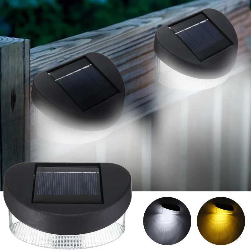 Solar Power 8 LED fence lights wall pack LED for park garden pool wall fence Lamp lawn outdoor use white