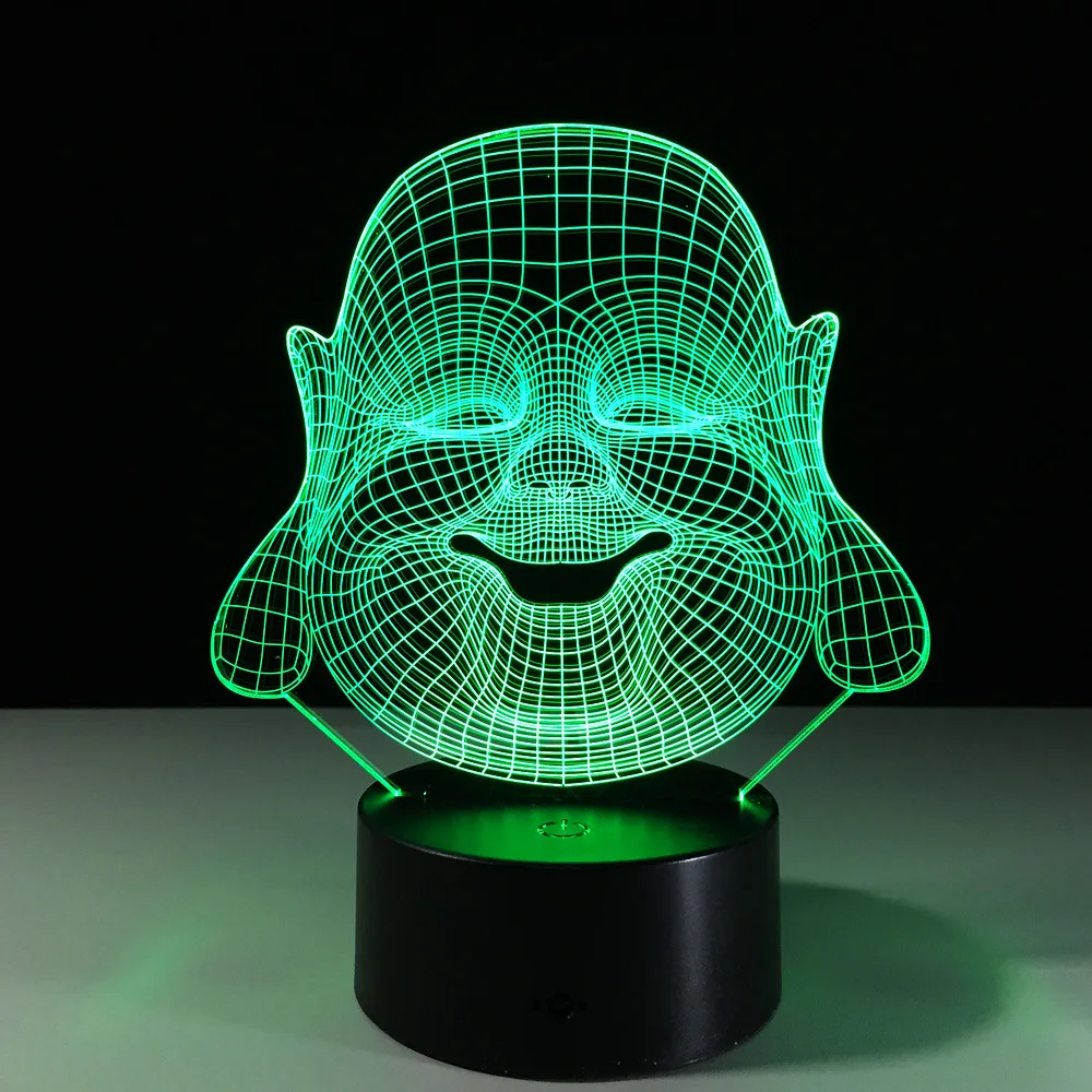 Ночник для Будды Maitreya 3d лампа с внешним аккумулятором Usb Светодиодная домашнего