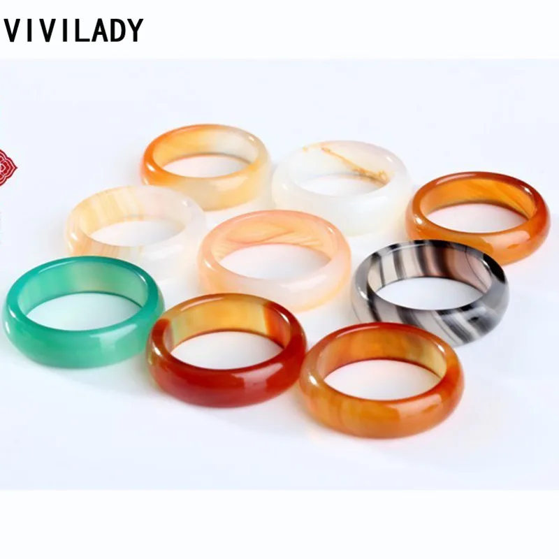 VIVILADY Мода 20 шт./лот натуральные кольца полудрагоценные камни Женщины Мужчины