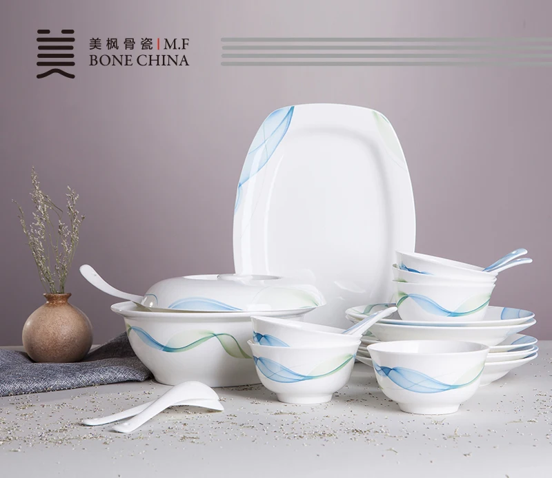 21 шт. набор настоящий костяной китайский столовый сервиз новинка шелковая