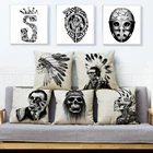 Наволочки для диванных подушек с рисунком черепа, 45 х45 см