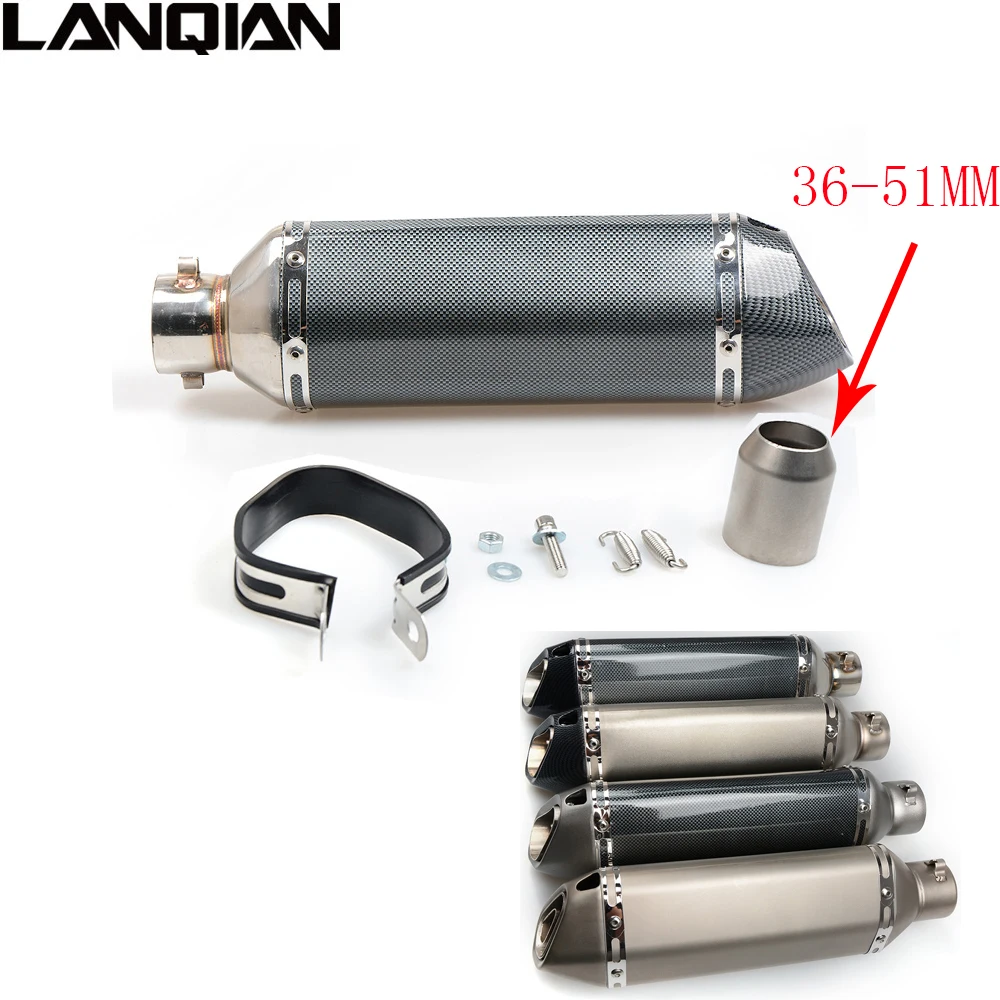

38- 51MM Carbon fiber Motorcycle Escape Modified Muffle Exhaust Pipe for YAMAHA YZF R125 R15 R25 R3 MT-02 MT-25 R1/R1M MT-01