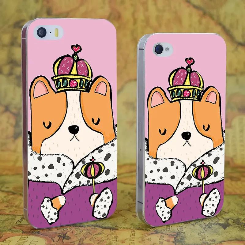 E0851 queen Corgi Прозрачный Жесткий Тонкий чехол для Apple iPhone X XR XS Max 4 4S 5 5S SE 5C 6 6S 7 8 Plus |