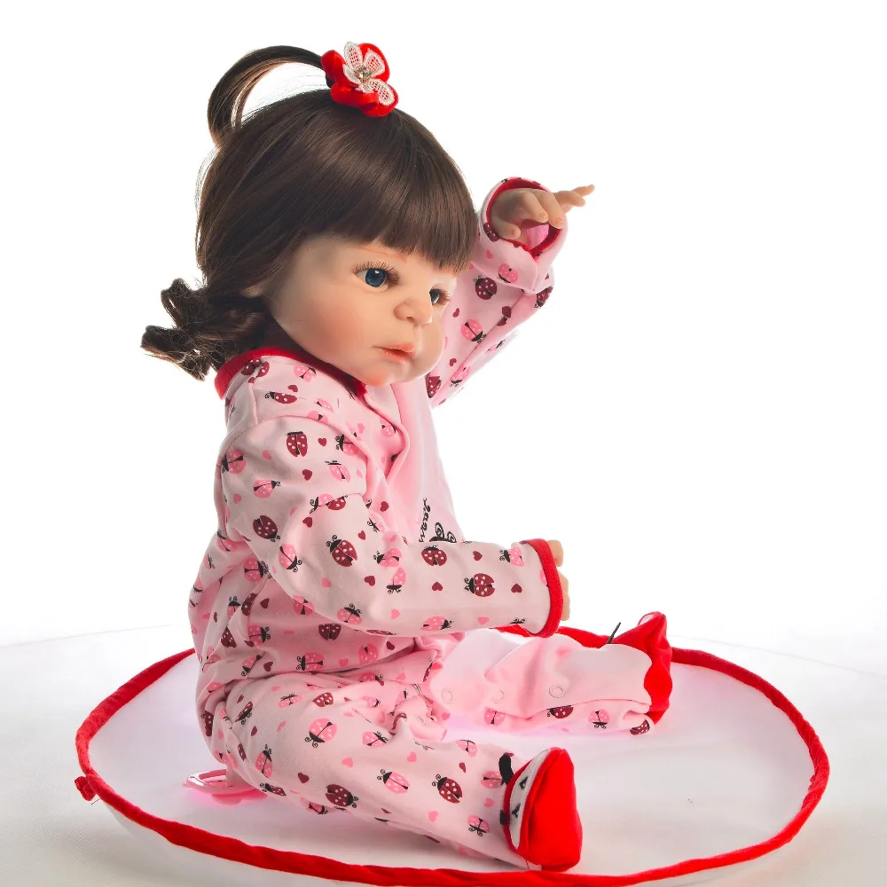 55 см микро рулонные волосы Reborn Baby Doll силиконовая виниловая кукла для тела